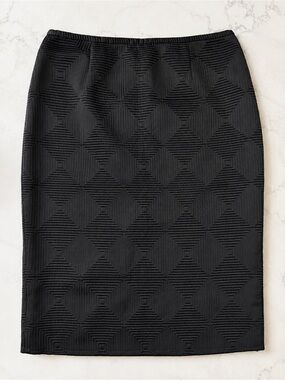 Calvin Klein Black Textured Pencil Skirt 6P Classic Modern Business